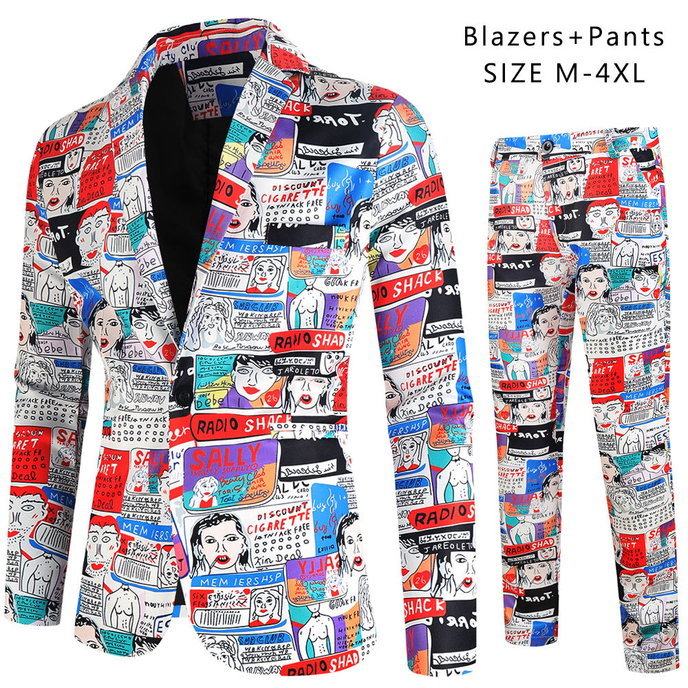 Digital New Print Leisure Suits For Men Two-piece Set - 2TZXX159 Style / M