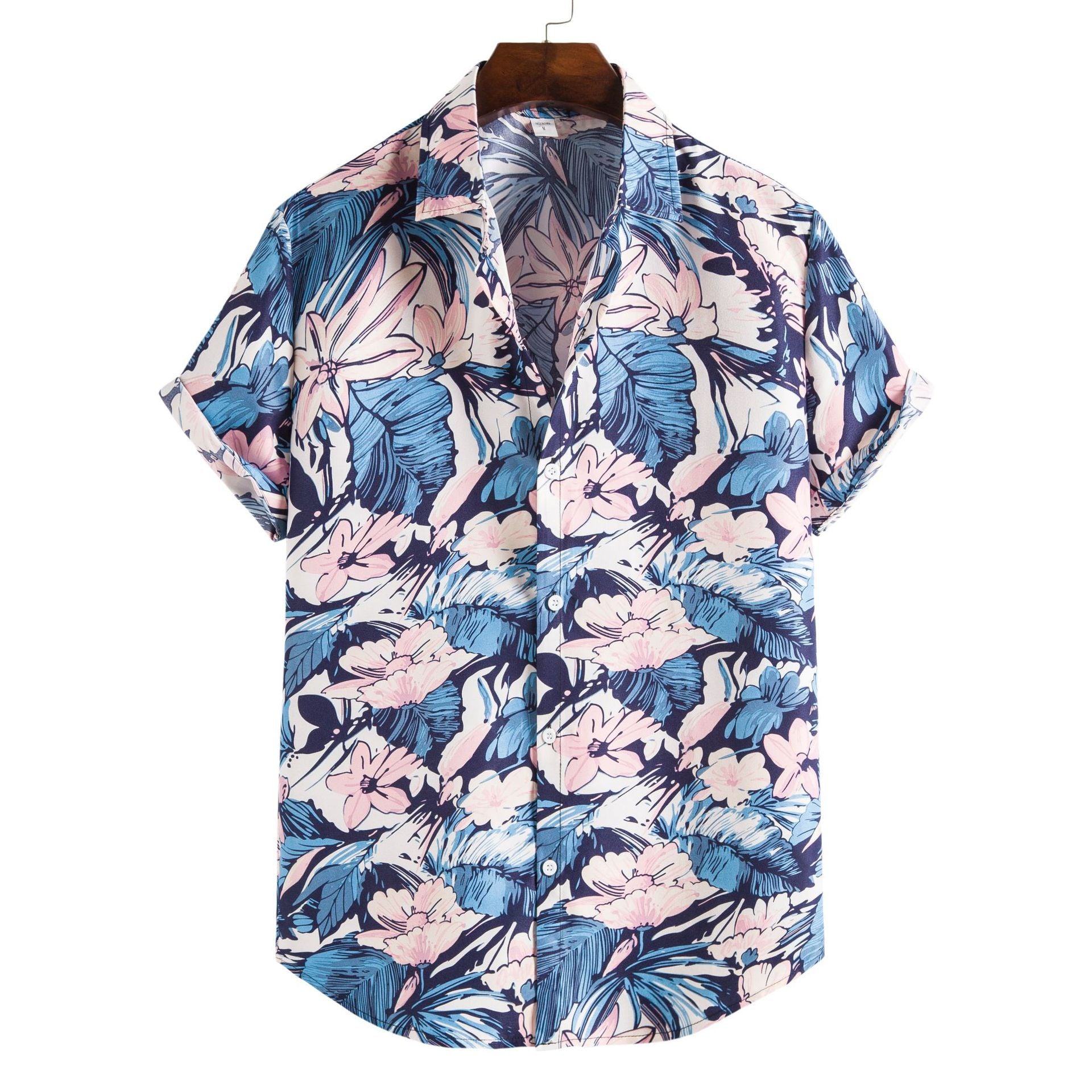 Lapel Cotton Slim-fit Printed Bamboo Shirt - CS45 / S