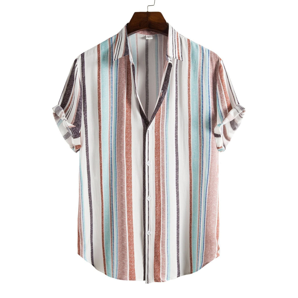 Lapel Cotton Slim-fit Printed Bamboo Shirt - CS48 / S