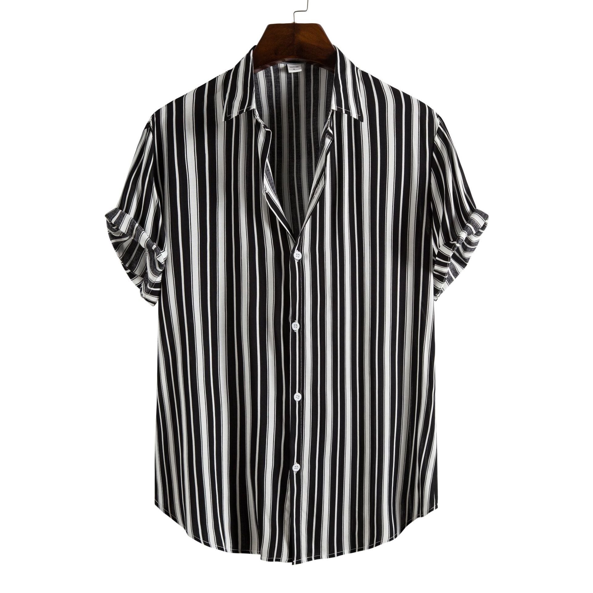 Lapel Cotton Slim-fit Printed Bamboo Shirt - CS49 / S