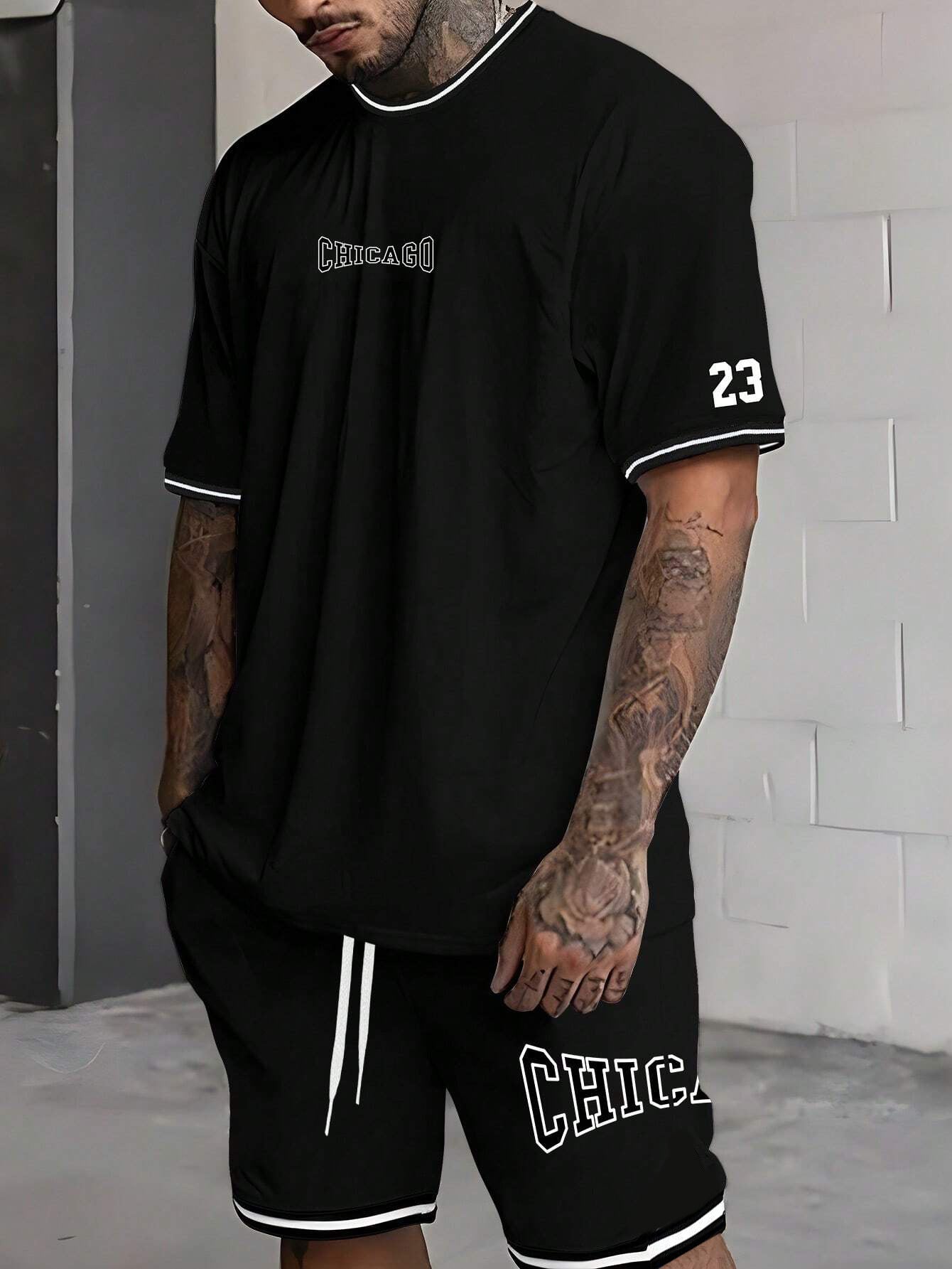 Short-sleeved T-shirt Suit Men’s Summer New Fashion Trendy - G23P1478 / S