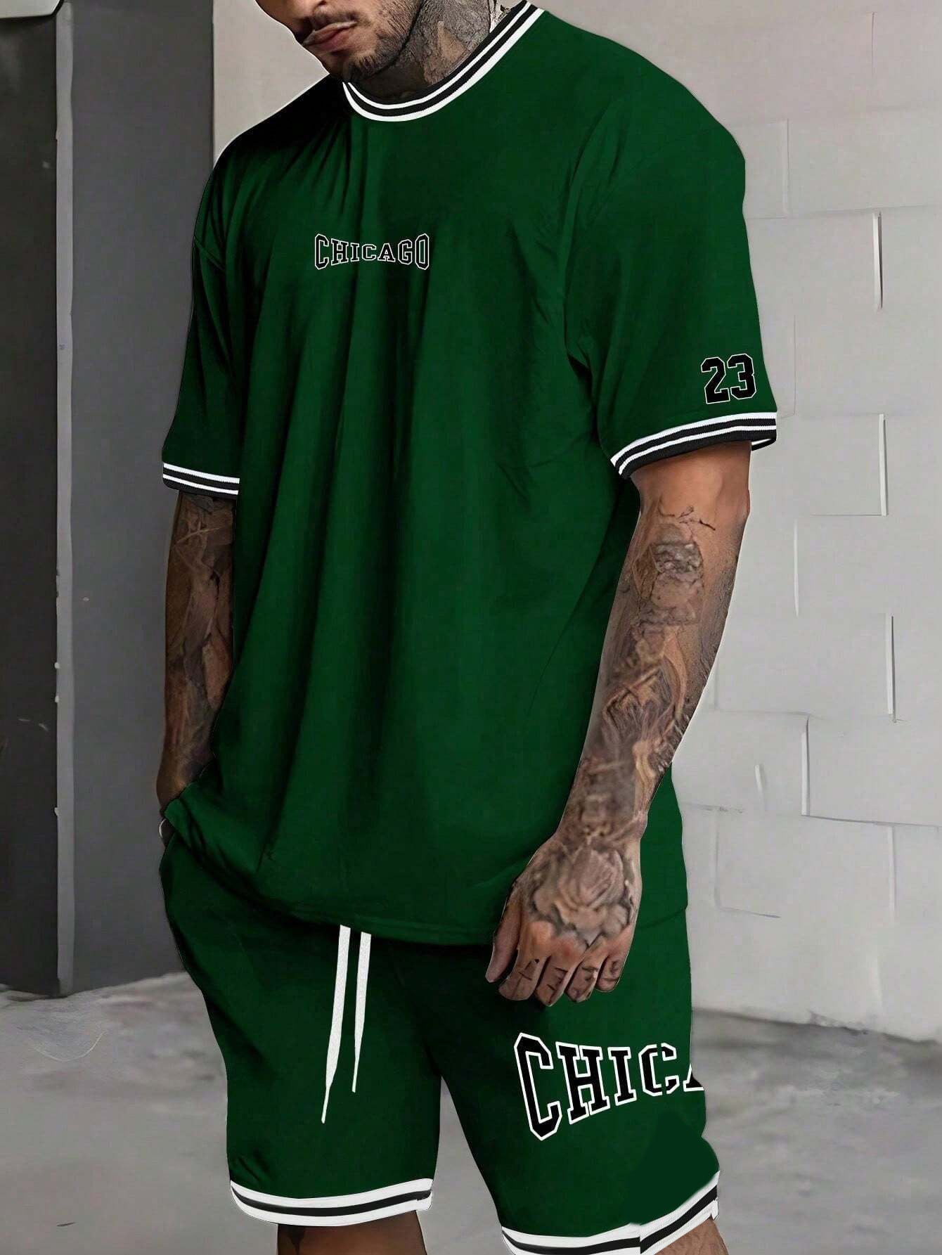 Short-sleeved T-shirt Suit Men’s Summer New Fashion Trendy - G23P1479 / S