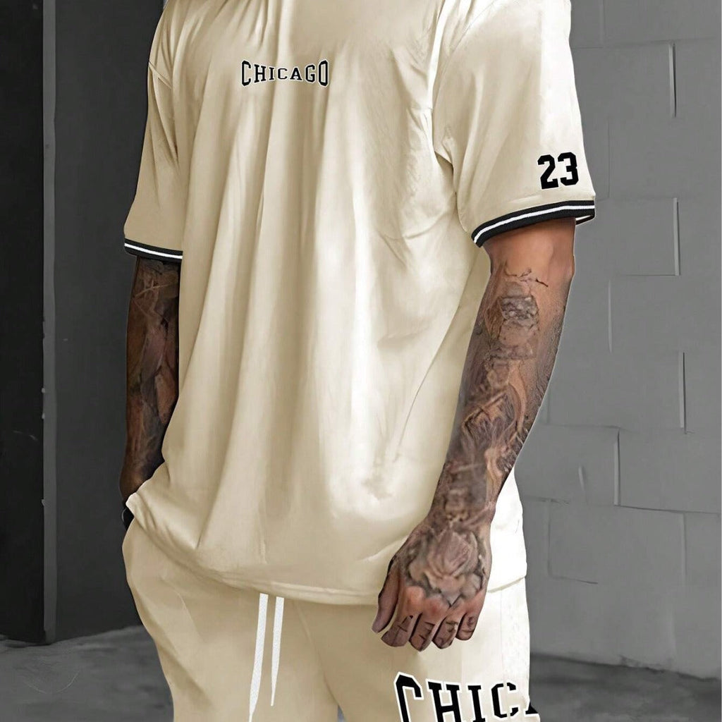 Short-sleeved T-shirt Suit Men’s Summer New Fashion Trendy