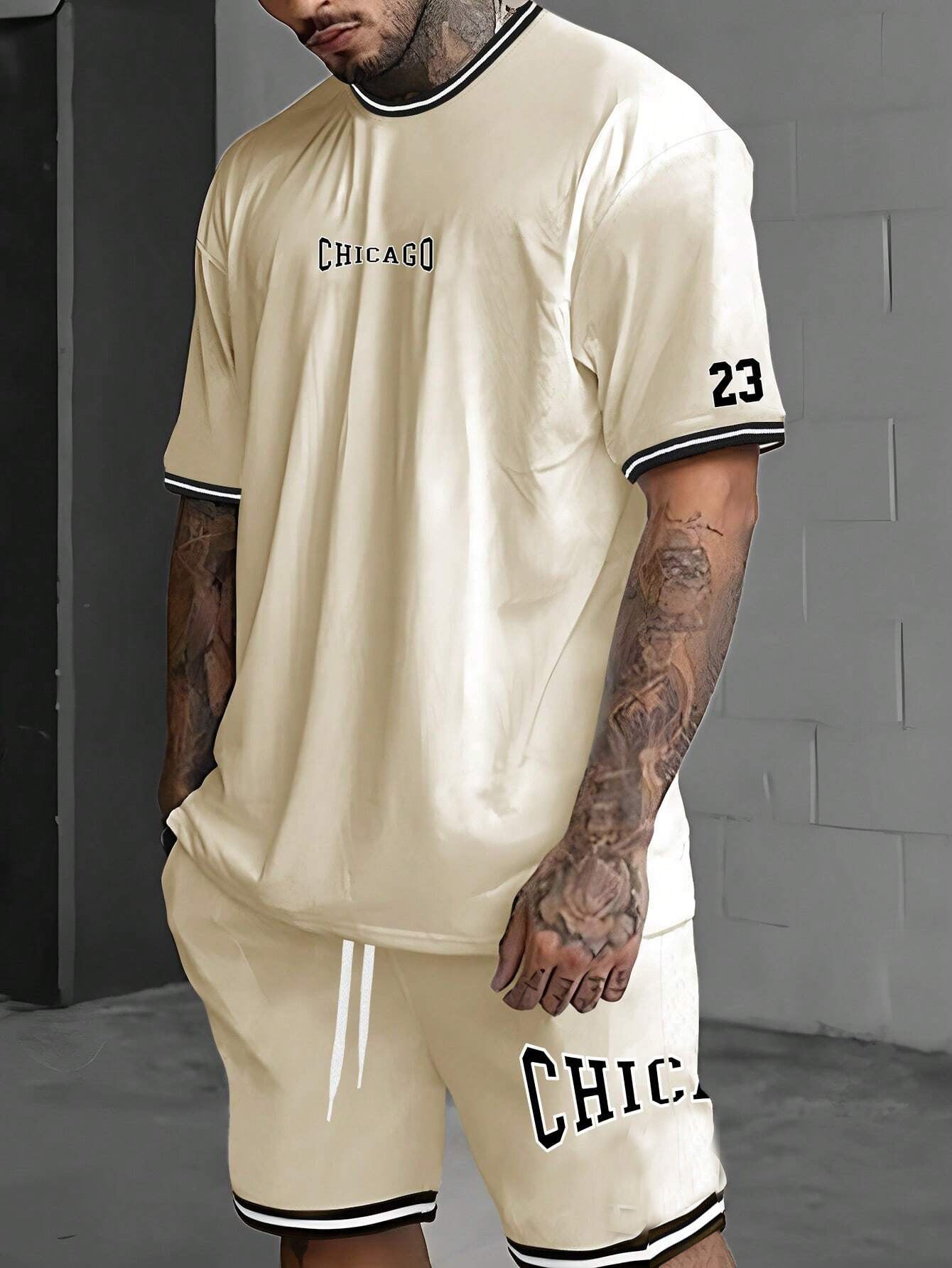 Short-sleeved T-shirt Suit Men’s Summer New Fashion Trendy - G23P1476 / S