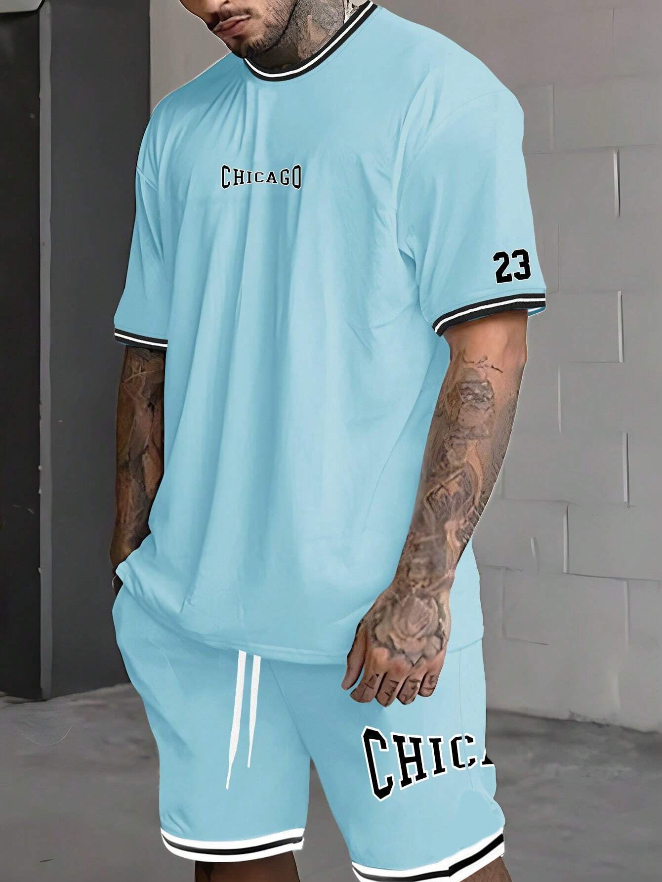 Short-sleeved T-shirt Suit Men’s Summer New Fashion Trendy - G23P1480 / S