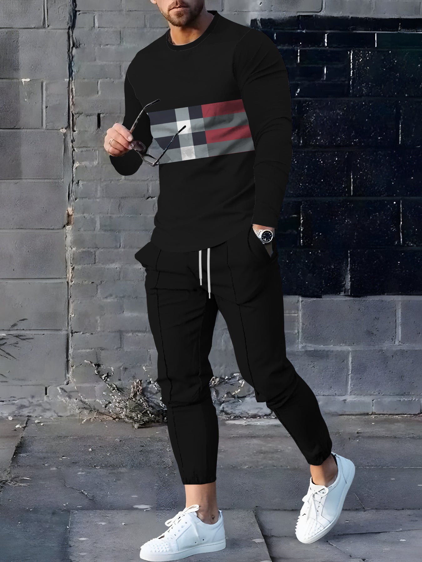 In Stock Wear Sports And Leisure Suit Printed T-shirt Length - 2023401 / S