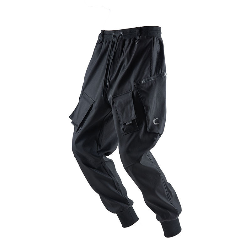 Fashion Autumn And Winter Loose-Fitting Tooling Casual Trousers - Black / S