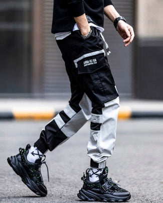 Trendy Tide Brand Spring Loose Summer Thin Overalls Men - Black / S