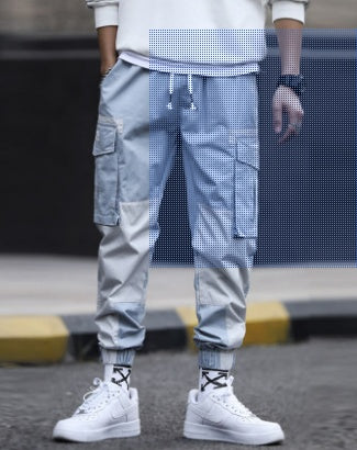 Trendy Tide Brand Spring Loose Summer Thin Overalls Men - Blue / S