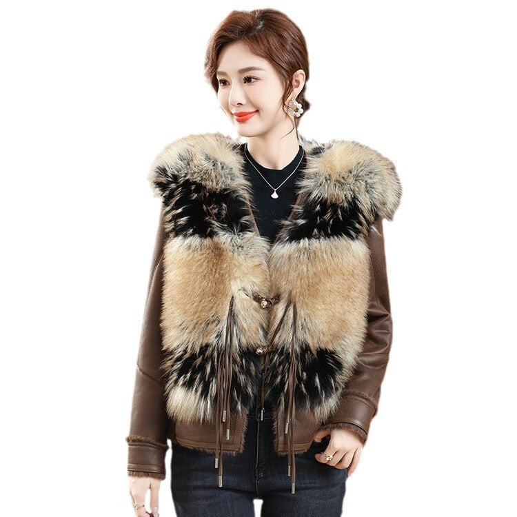 Middle-aged Women’s Clothing Winter Leather Coat Casual Fashionable Jacket