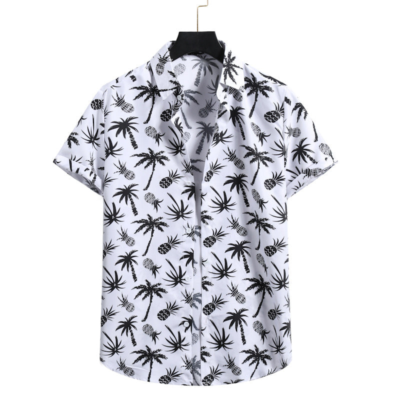 Lapel Cotton Slim-fit Printed Bamboo Shirt - 11Style / S