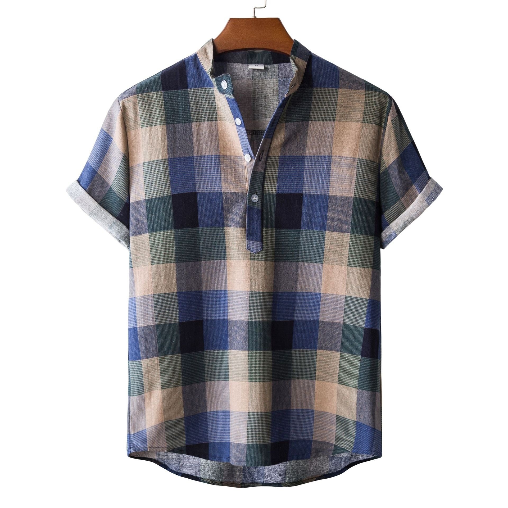 Lapel Cotton Slim-fit Printed Bamboo Shirt - 1Style / S