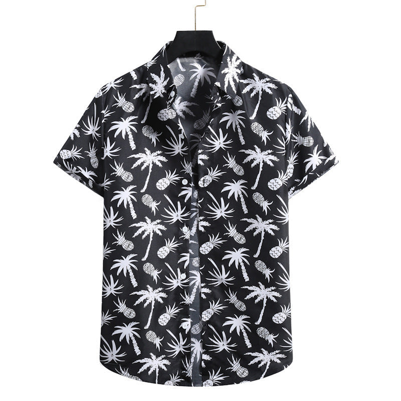Lapel Cotton Slim-fit Printed Bamboo Shirt - 16Style / S