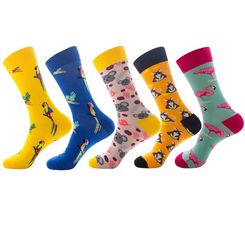Men’s And Women’s Fashion Animal Jacquard Socks - AF0814 / One size / 5Pair