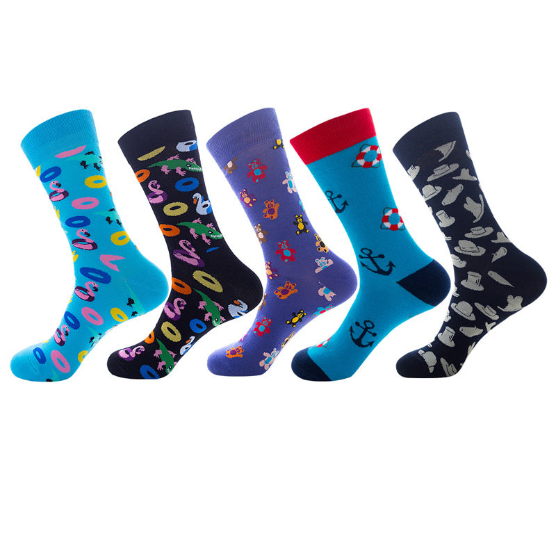 Men’s And Women’s Fashion Animal Jacquard Socks - B18 / One size / 5Pair