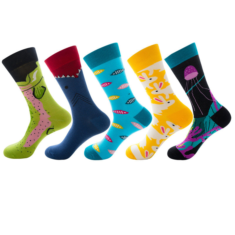 Men’s And Women’s Fashion Animal Jacquard Socks - D76 / One size / 5Pair