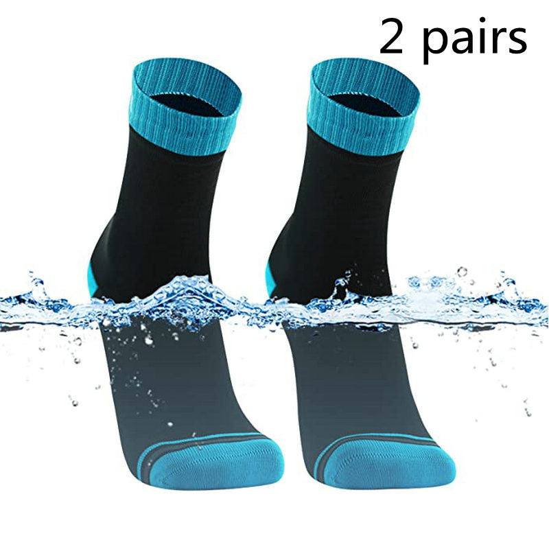 Waterproof Socks Autumn And Winter Thickening Breathable Cotton Men’s Stockings - Peacock Blue / L / 2pairs