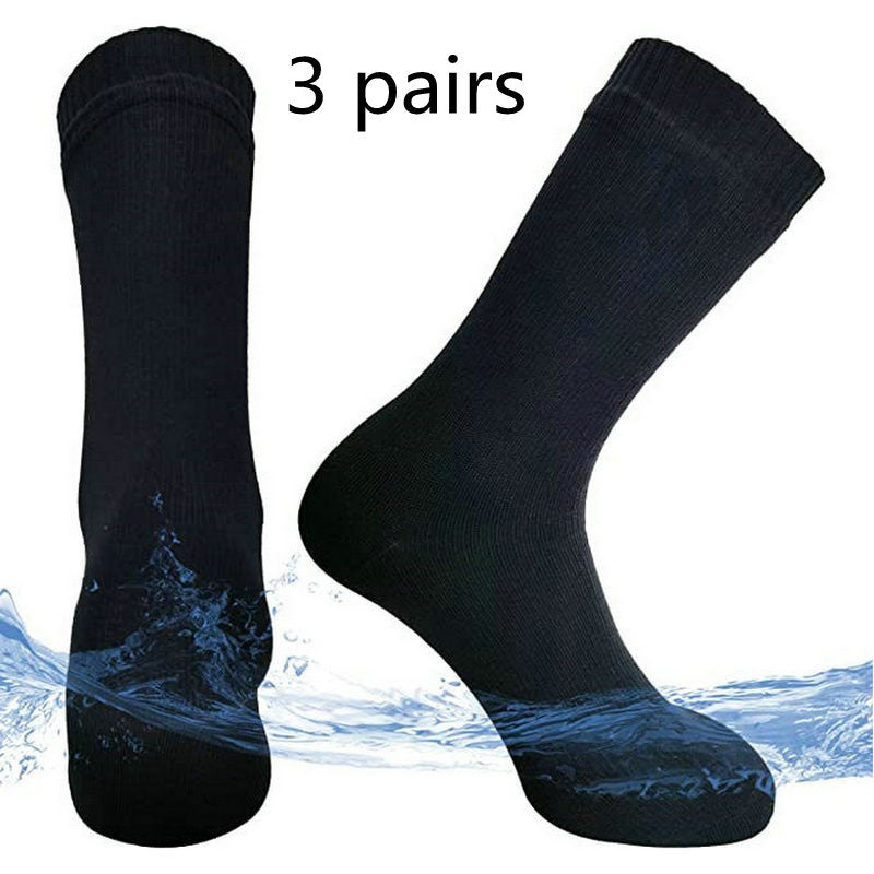 Waterproof Socks Autumn And Winter Thickening Breathable Cotton Men’s Stockings - Dark Blue / L / 3pairs