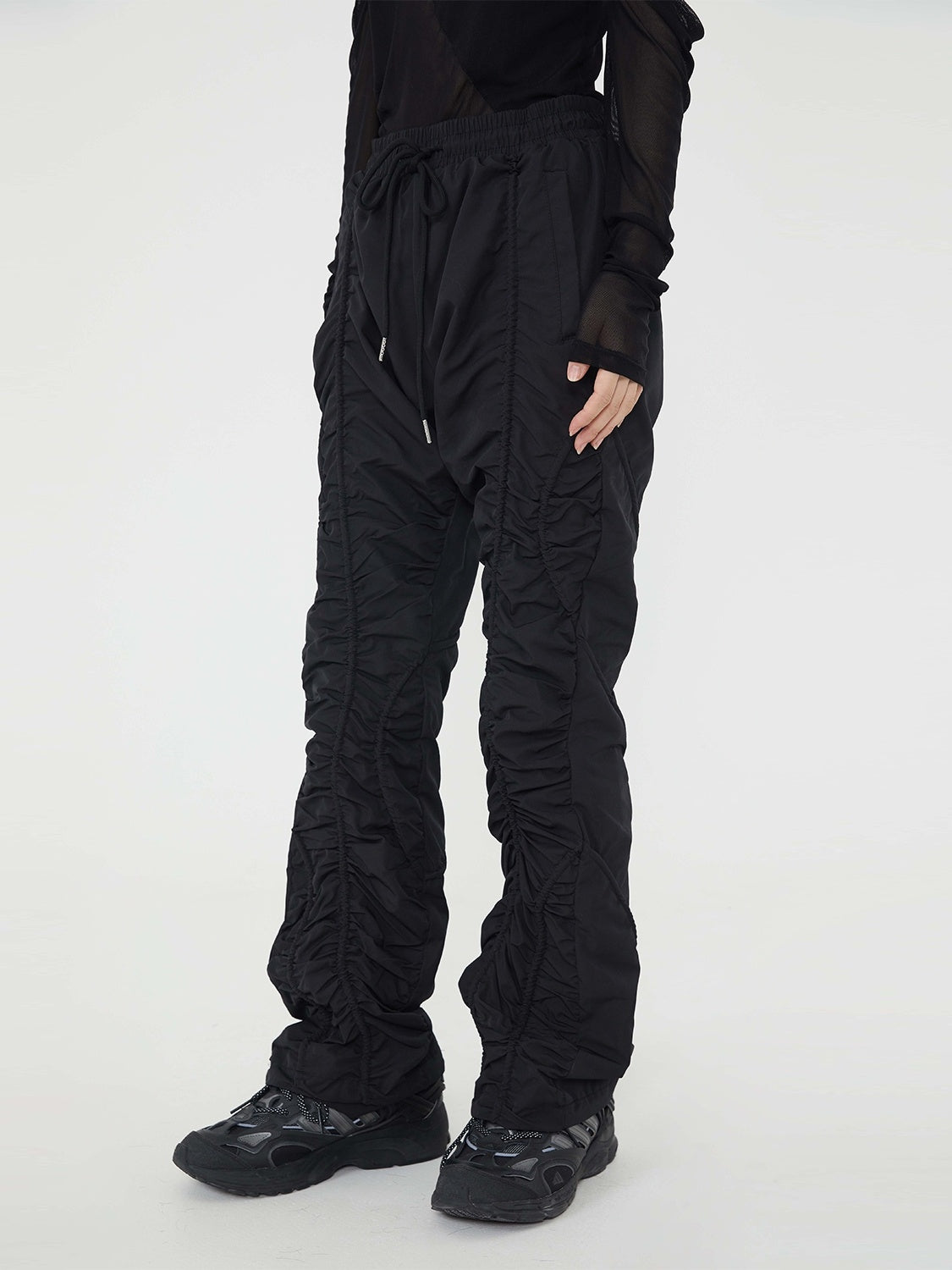 Men’s Pleated Straight Tube Loose Street High Street Sports Casual Pants