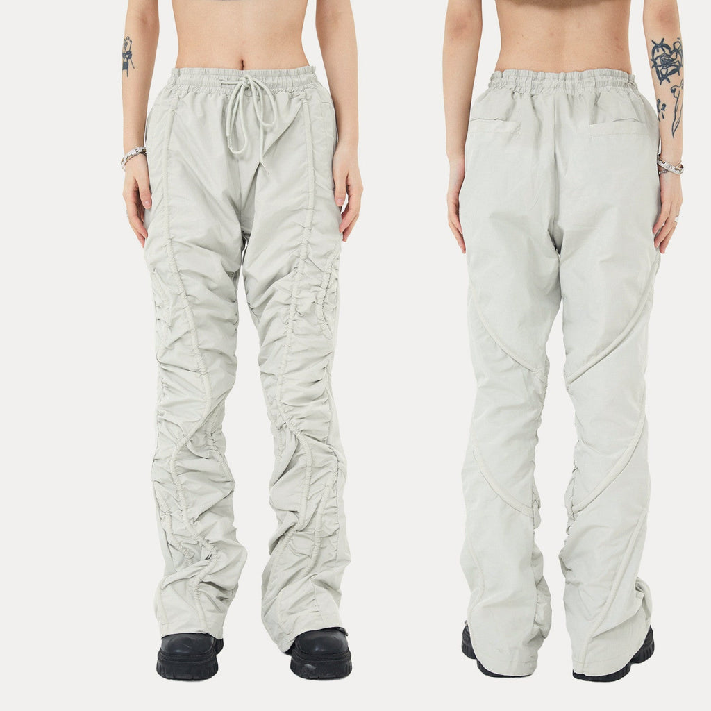 Men’s Pleated Straight Tube Loose Street High Street Sports Casual Pants