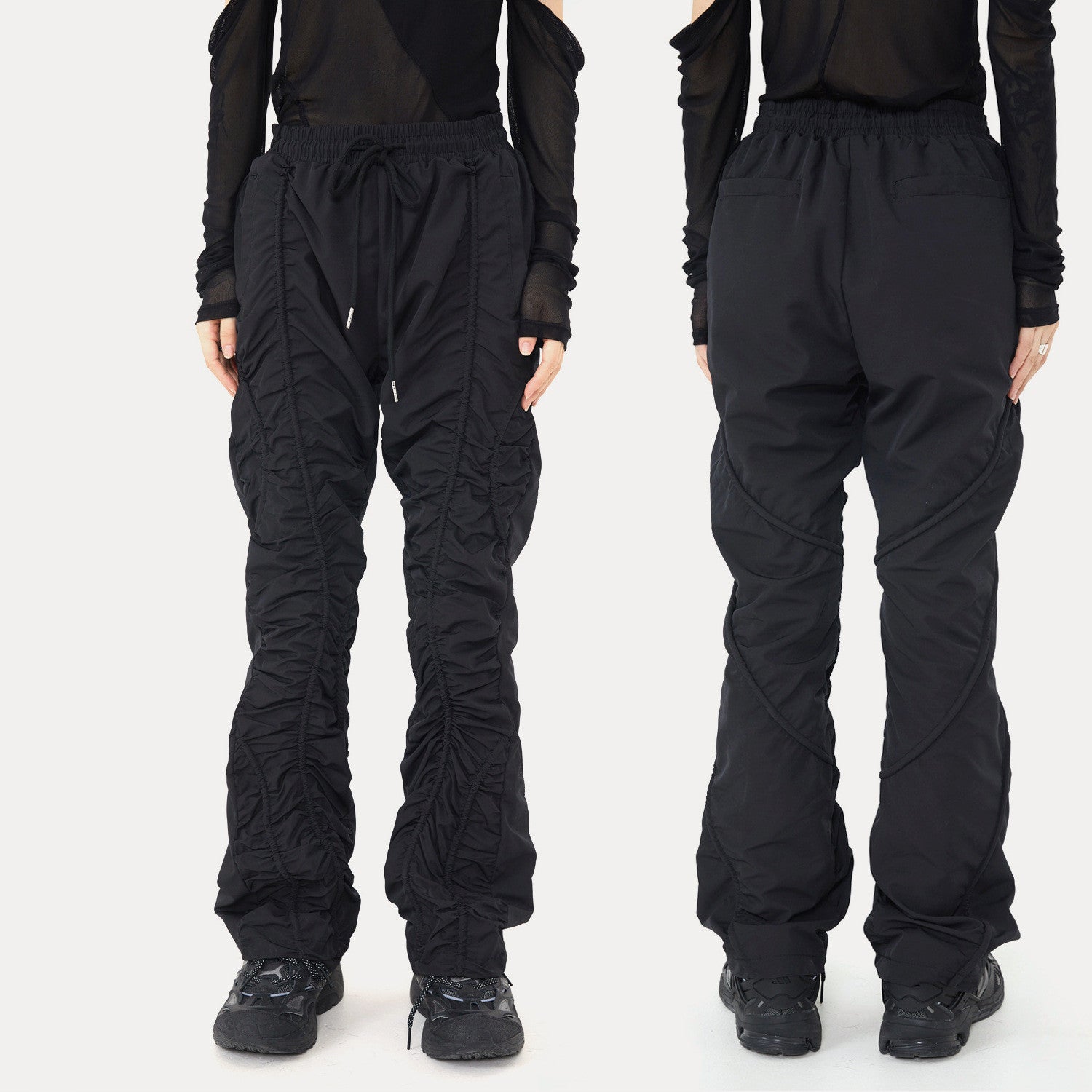 Men’s Pleated Straight Tube Loose Street High Street Sports Casual Pants