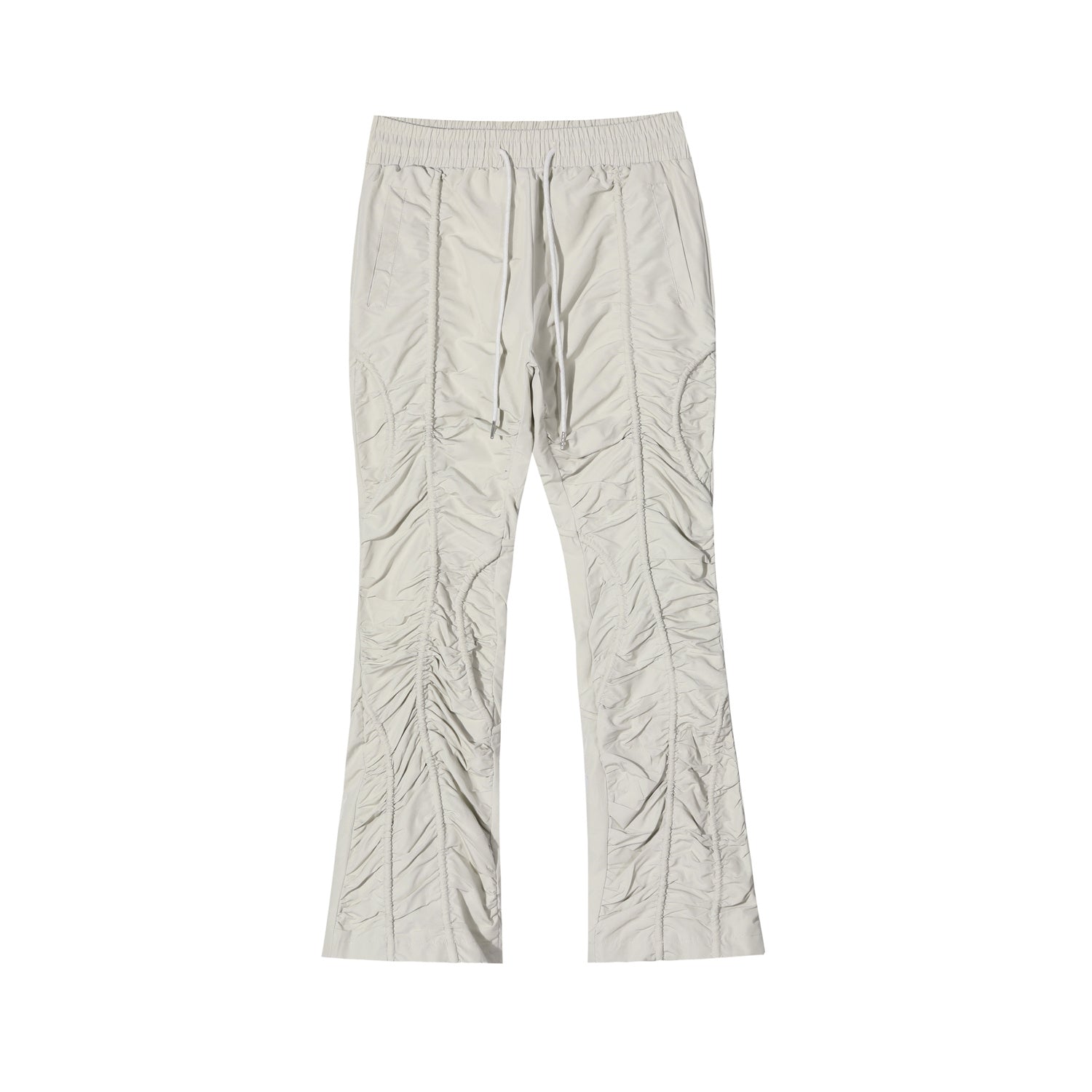 Men’s Pleated Straight Tube Loose Street High Street Sports Casual Pants - Light Grey / M