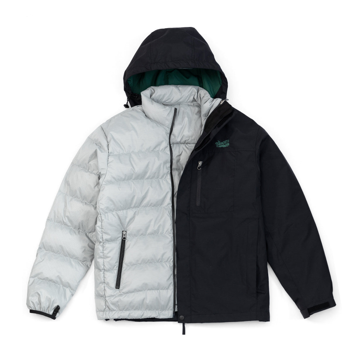 Outdoor Light Waterproof Detachable Liner Jacket - Black grey / S