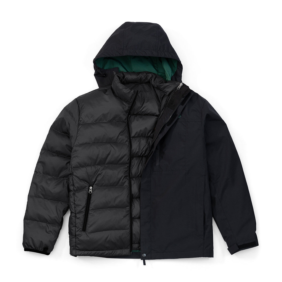 Outdoor Light Waterproof Detachable Liner Jacket - Black / S