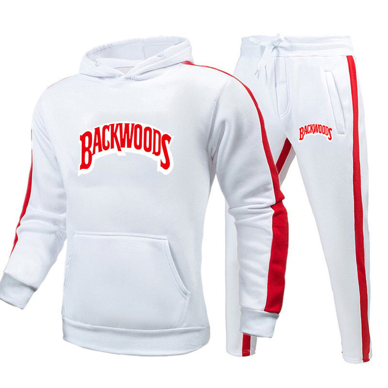 Autumn And Winter Hooded Sweater And Pants Suit Trend - White / S
