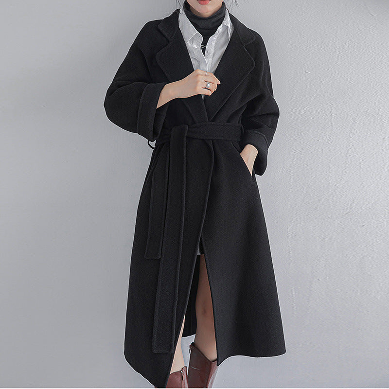 Fashion Women’s New Autumn And Winter Woolen Coat - Black / XS