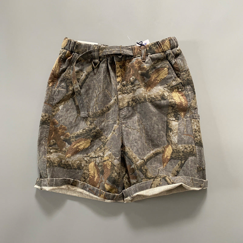 Heavy Dead Wood Branch Camouflage Shorts Men’s Maple Leaf Shorts