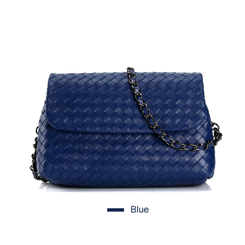 VELNAS Sheepskin Bag Luxury Clothing Statement Piece - Blue