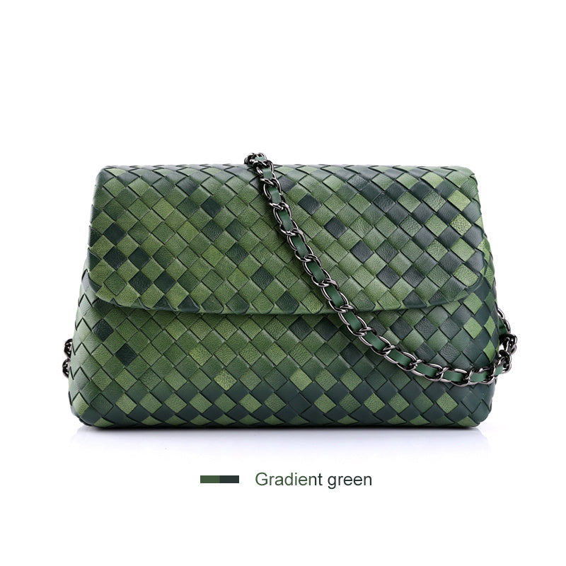 VELNAS Sheepskin Bag Luxury Clothing Statement Piece - Double dark green