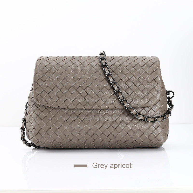 VELNAS Sheepskin Bag Luxury Clothing Statement Piece - Grey apricot