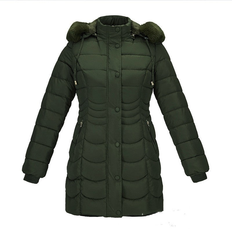 Casual Pure Color Thickened Velvet Cotton Clothes - Army Green / S
