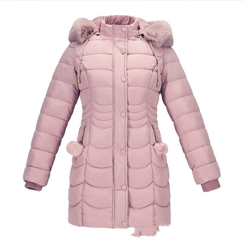 Casual Pure Color Thickened Velvet Cotton Clothes - Pink / S