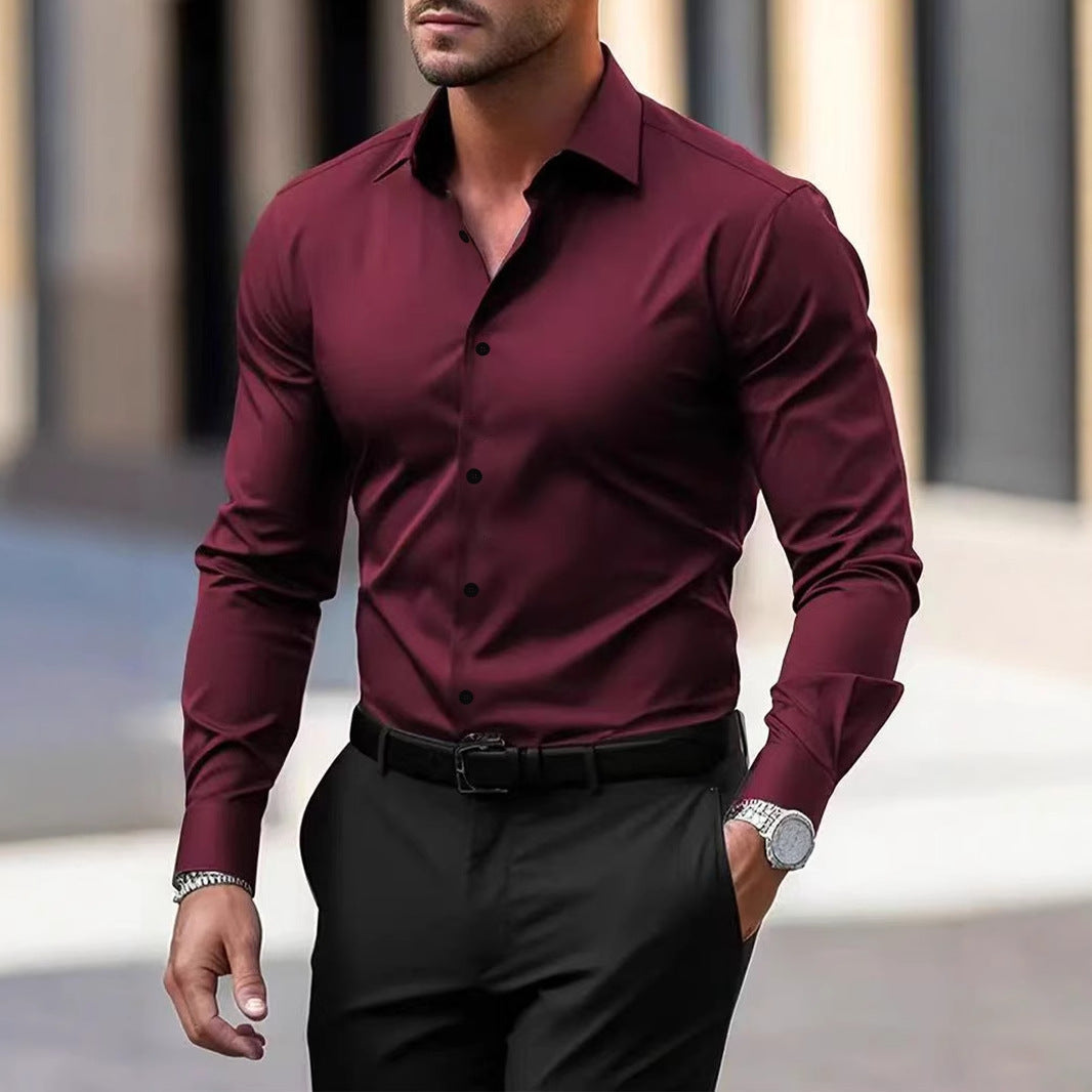 Men’s Long Sleeve Business Formal Wear Slim Fit Shirt