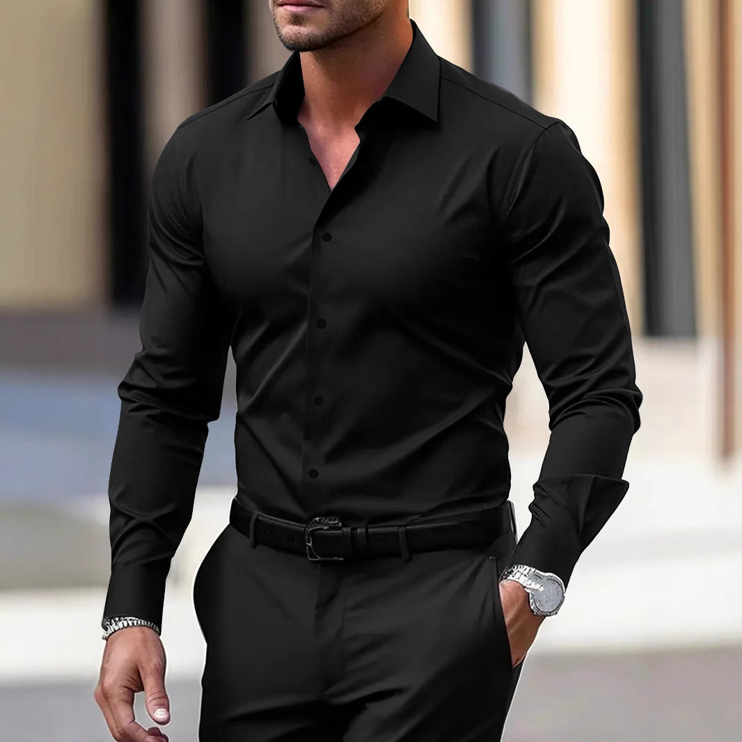 Men’s Long Sleeve Business Formal Wear Slim Fit Shirt
