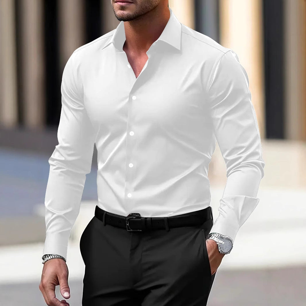 Men’s Long Sleeve Business Formal Wear Slim Fit Shirt