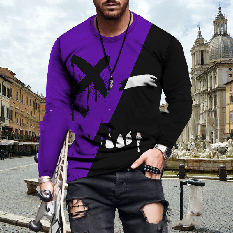 Color Block Printed Tops For Men - 1 Style / XXS