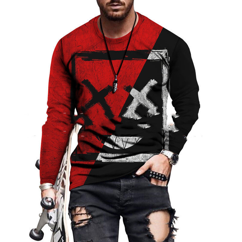 Color Block Printed Tops For Men - 4 Style / XXS
