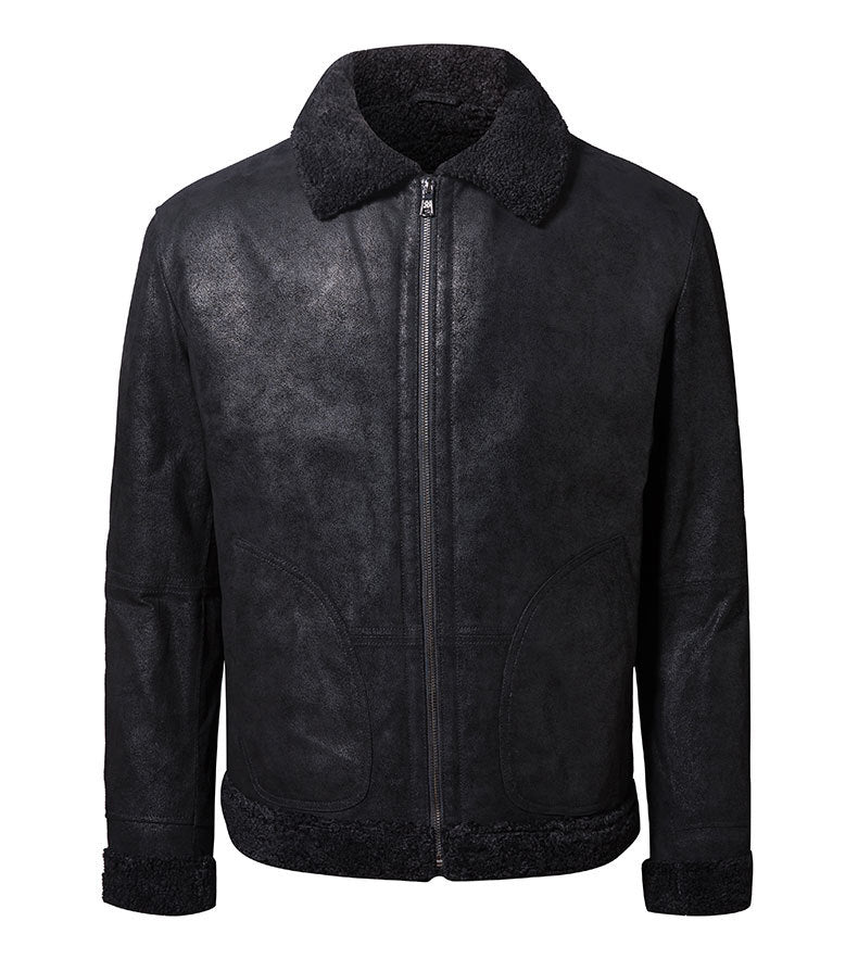 Vintage Casual American Leather Jacket - Black / XS