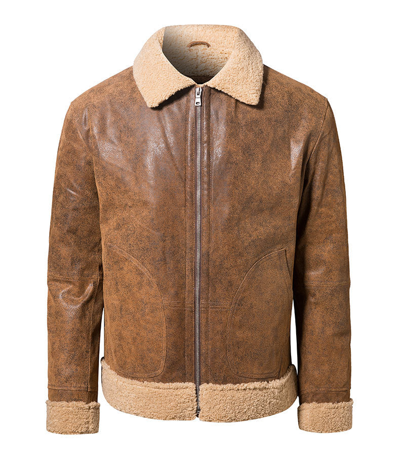 Vintage Casual American Leather Jacket - Brown / XS