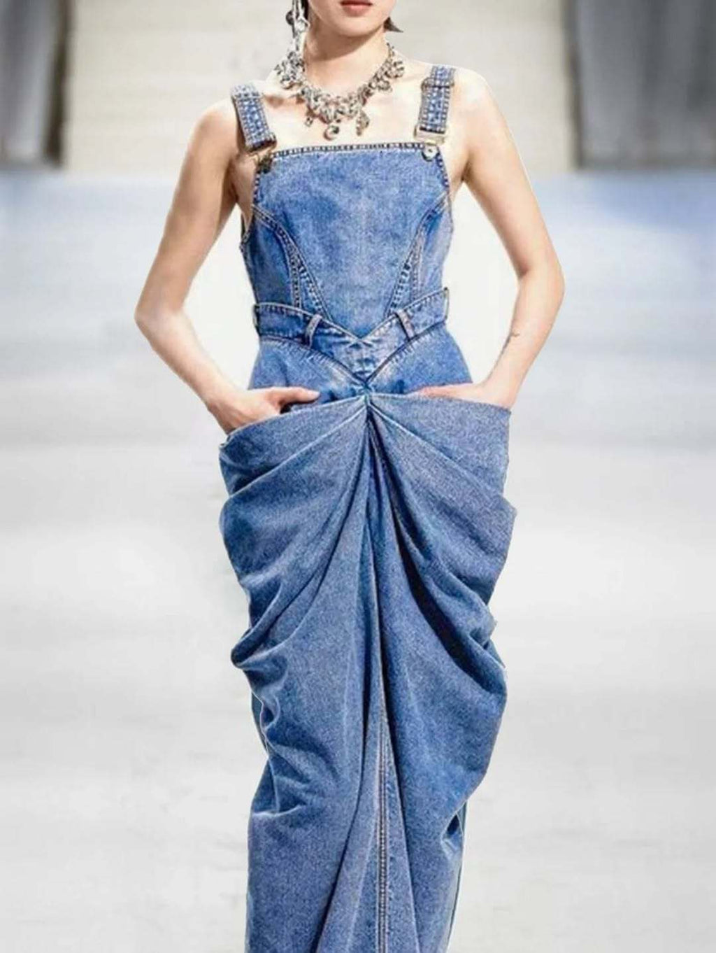 Vintage Denim Maxi Dress Find High End Fashion Online - 4
