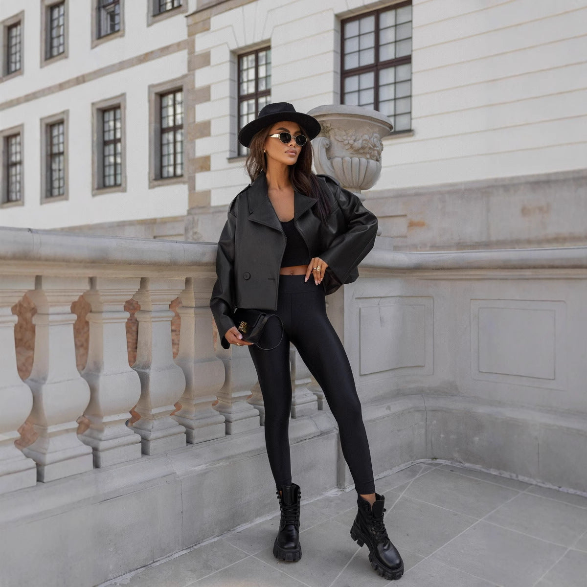 Women’s Fashion Design Retro Leather Jacket
