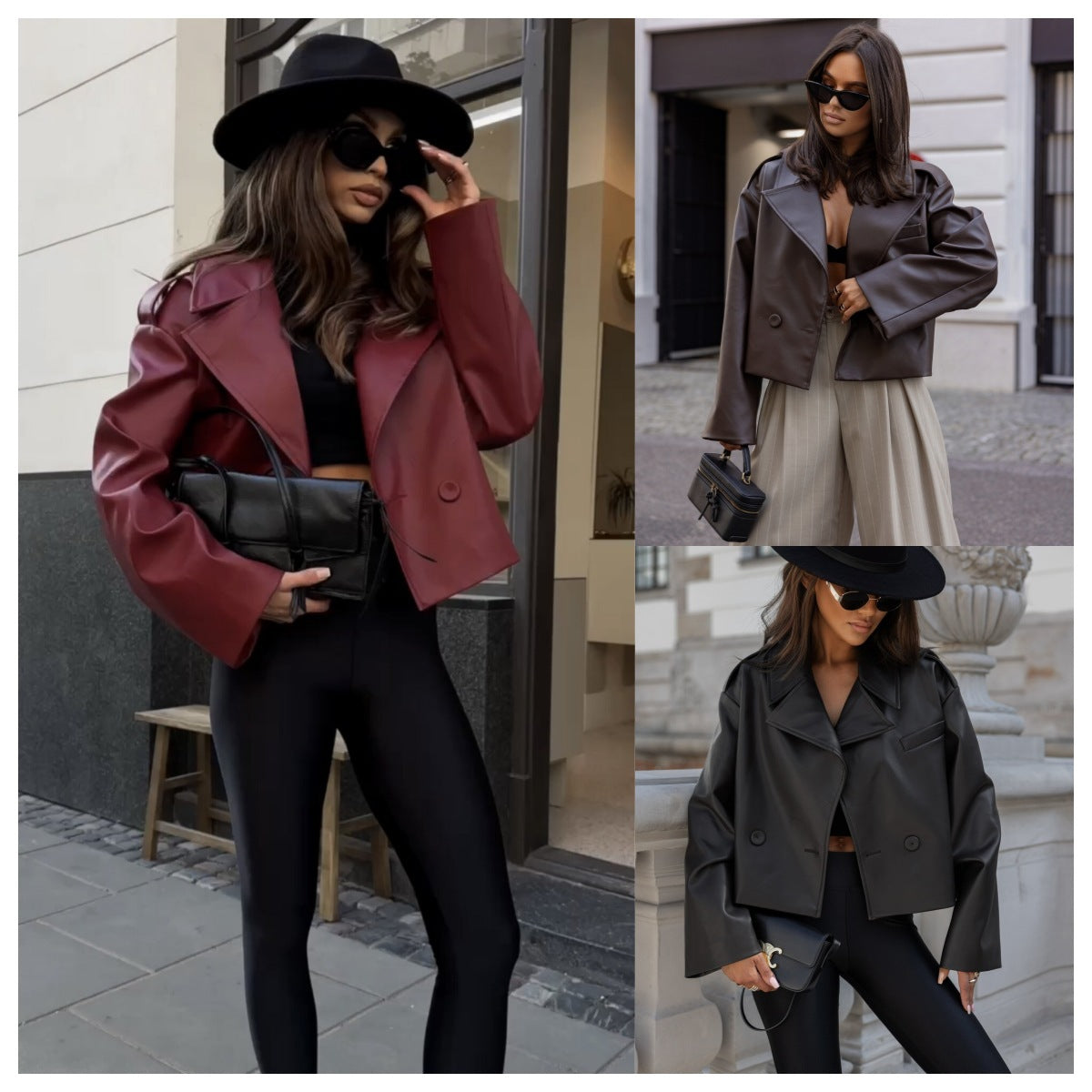 Women’s Fashion Design Retro Leather Jacket