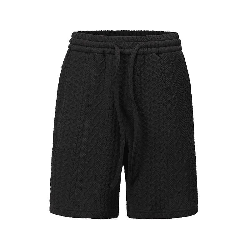 Vintage Loose Knitted Guards Shorts - Black / M