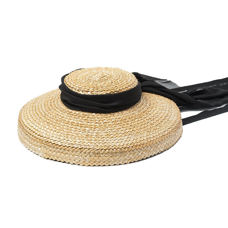 Vintage Shallow Flat Top Chiffon Hat