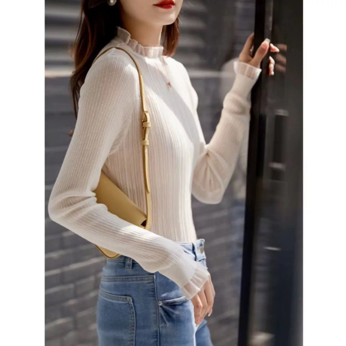 French Chic Small Top Lace Bottoming Shirt For Women
