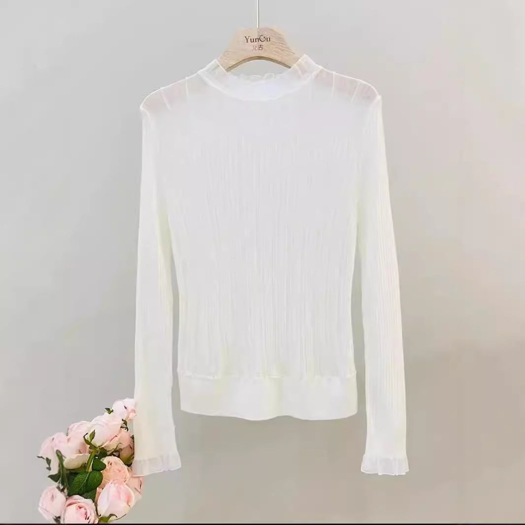 French Chic Small Top Lace Bottoming Shirt For Women
